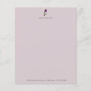 Papel de Papel de Carta do Pale Lilac Hummingbird