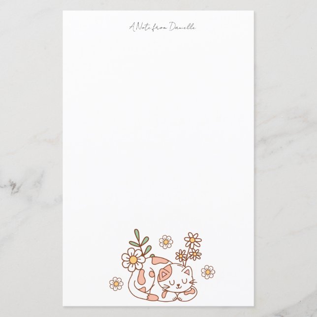 Papel de Papel de Carta Floral para Gatos Tronco (Frente)