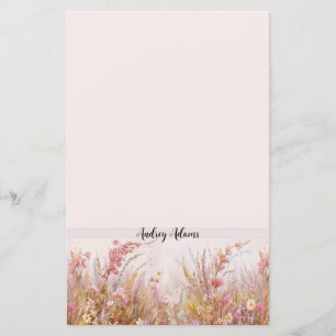 Papel de Papel de carta Pessoal Floral Feminina El