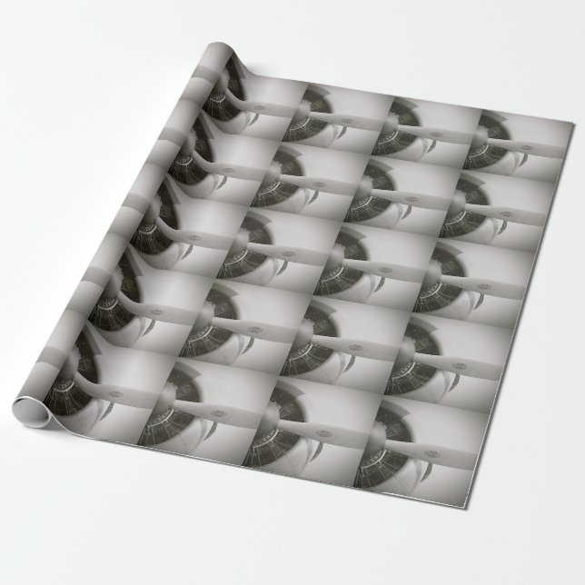Papel de papel de embrulho da hélice de avião B&W (Desenrolado)