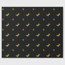 Papel de papel de embrulho da pata do cão de