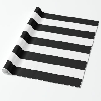 Papel de papel de embrulho listrado preto e branco