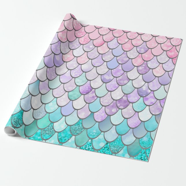 Papel de papel de embrulho Pastel da sereia (Desenrolado)