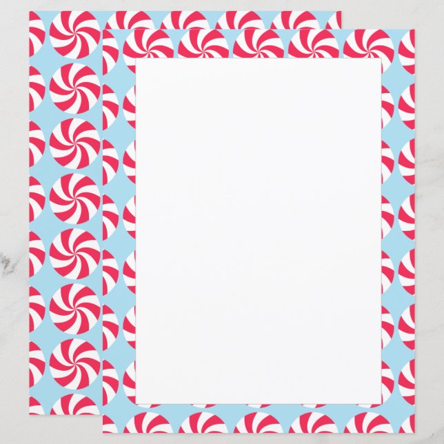 Papel de papelaria azul de hortelã (Frente/Verso)