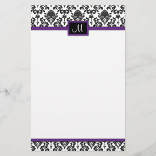 Papel de papelaria Black Damask
