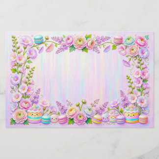 Papel de Papelaria Bolo e Macaron 