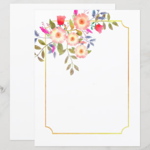 Papel de Papelaria Branco Botânico