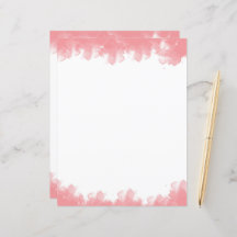 Papel de papelaria branco cor-de-rosa