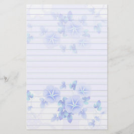 Papel de papelaria com flores azuis Bonito