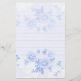 Papel de papelaria com flores azuis Bonito