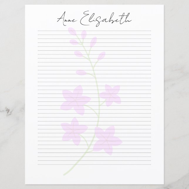 Papel de Papelaria com Nome em Roteiro Chic Monogr (Frente)