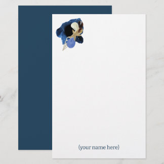 Papel de papelaria costeira de flor de íris azul J