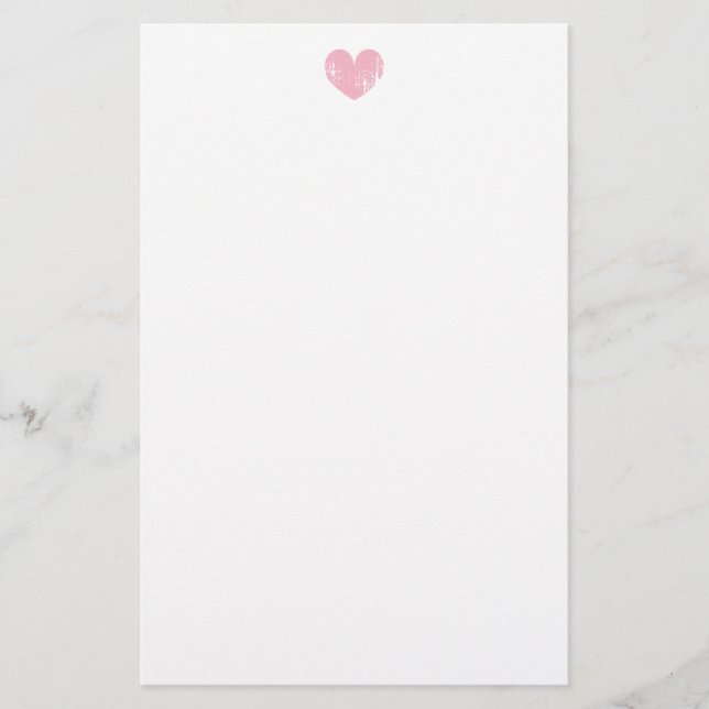 Papel de papelaria de casamento vintage rosa coraç (Frente)