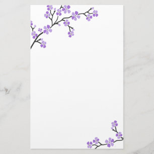 Papel de papelaria de cerejeira roxa