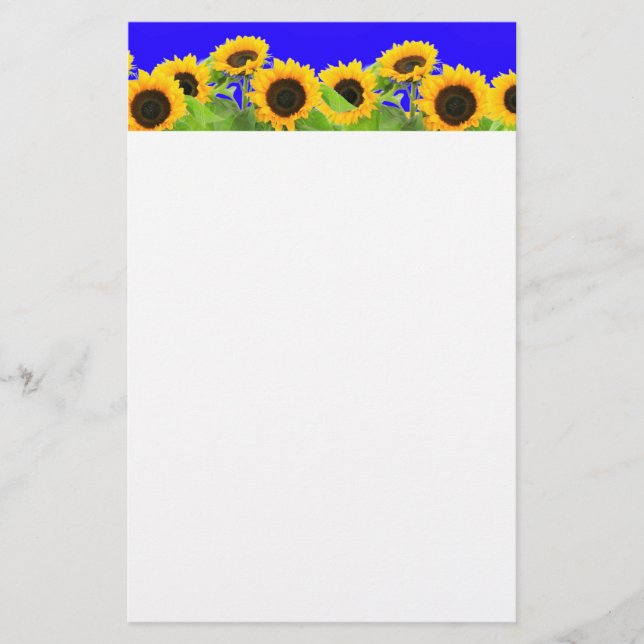 Papel de papelaria de girassol Cores de bandeira d (Frente)