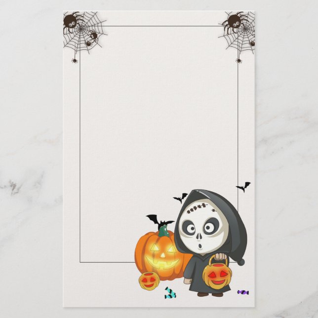 Papel de Papelaria de Halloween Assustador (Frente)