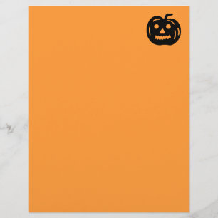 Papel de papelaria de Halloween rosto de abóbora