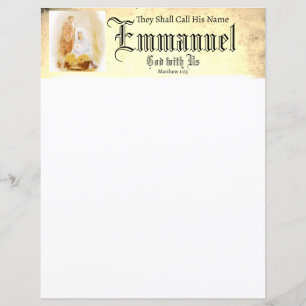 papel de papelaria de Natal cristão Emmanual