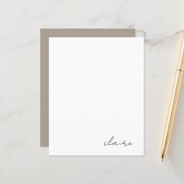 Papel de papelaria de nome personalizado (Frente/Verso In Situ)