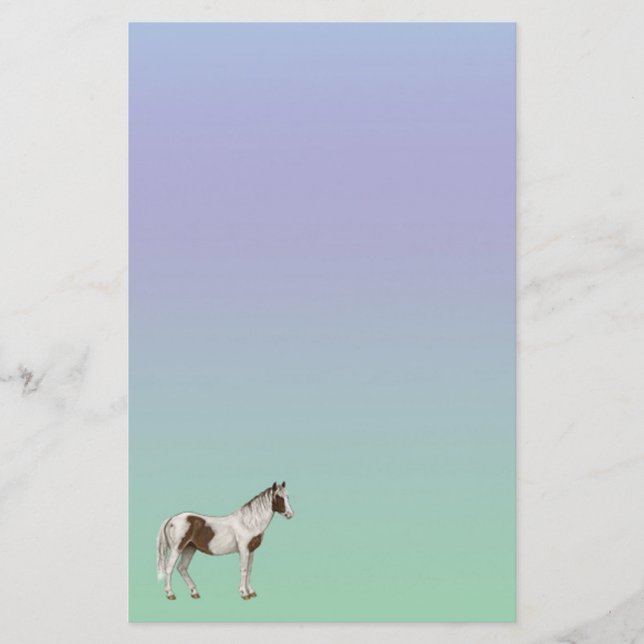 Papel de papelaria de Pastel de Tintas Cavalas (Frente)