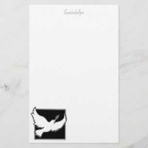 Papel de papelaria de pomba personalizado