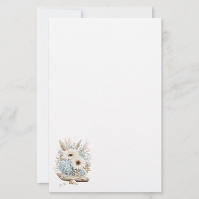 Papel de papelaria floral Boho (Frente)