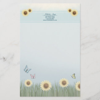 Papel de papelaria floral Borboleta Girassol