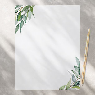Papel de papelaria folhagem de eucalipto elegante
