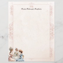 Papel de papelaria monogramada de chá vitoriano vi