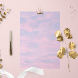 Papel de Papelaria Nuvens Cor-de-Rosa no Céu Azul