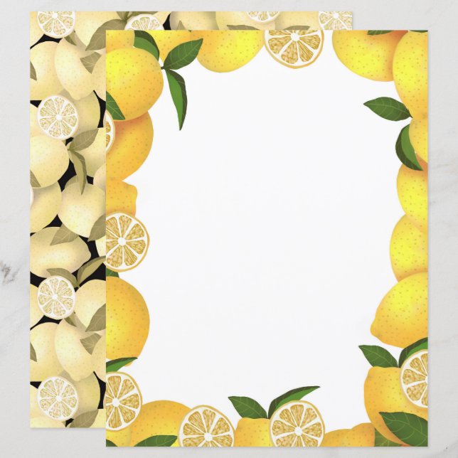 Papel de papelaria para Cheio de limão (Frente/Verso)