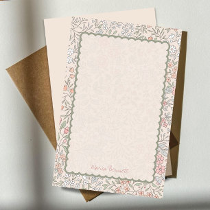 Papel de papelaria para Monograma Floral do Pastel