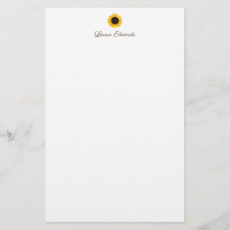 Papel de papelaria personalizada com girassol amar