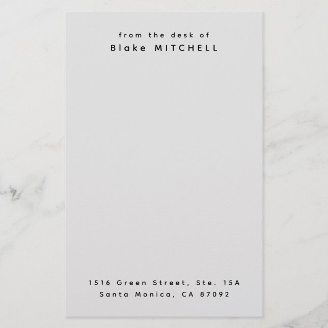 Papel de papelaria personalizada com monograma exc (Frente)