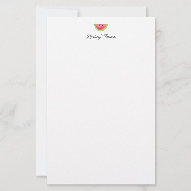 Papel de papelaria personalizada de melancia fofa (Frente)