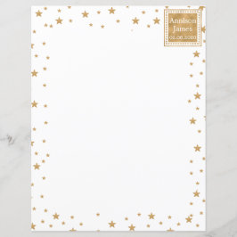 Papel de papelaria personalizado com estrela doura