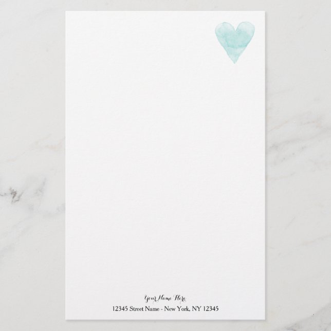 Papel de papelaria personalizado com ícone de cora (Frente)