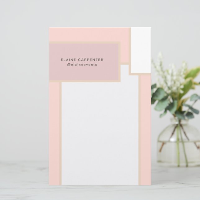 Papel de papelaria personalizado estilo Mid Centur (Em pé/Frente)