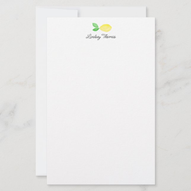 Papel de papelaria personalizado limão fofo (Frente)