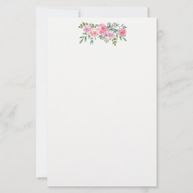 Papel de papelaria rosa (Frente)
