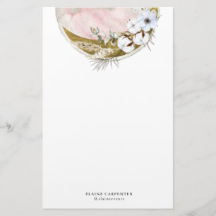 Papel de papelaria rosa-rosa boêmia, cheio místi