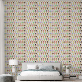 Papel de Parede com Padrão de Casquinha de Sorvete