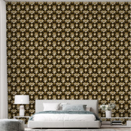 Papel de parede com padrão de treliça geométrica e