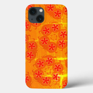 papel de parede cor de laranja, vermelho 1970