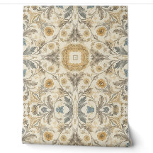 Papel de Parede de Azulejo Floral Vintage - Botâni