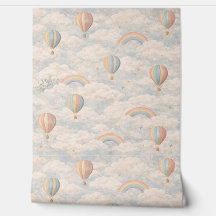 Papel de Parede de Balão de Ar Quente Pastel no Cé
