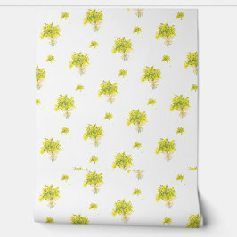 Papel de parede de Buquê flexível amarelo