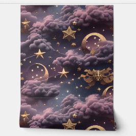 Papel de Parede - Design Celestial Lua com Tons de