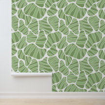 Papel de parede em forma de Abstrato verde e branc