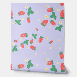 Papel de Parede Flor de Morango Miniatura